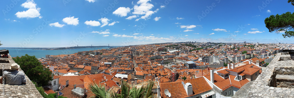 Panorama Lisbon Portugal: view from the old castle