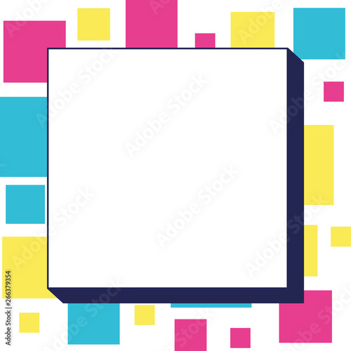colorfull geometrics figures and lines ninetys pattern
