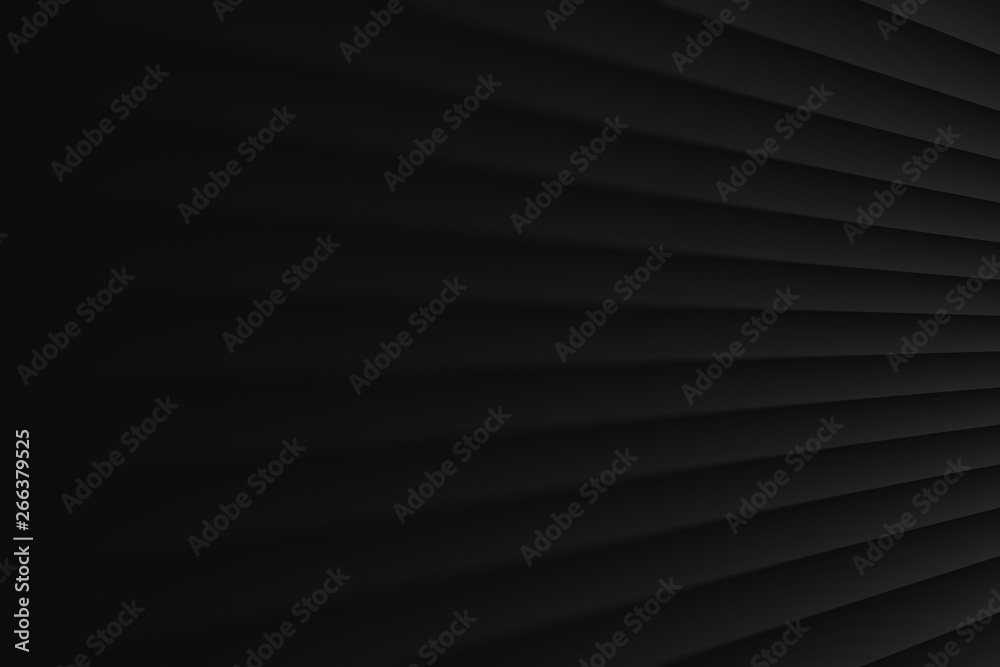 Black 3D Abstract Clear Blank Subtle Geometrical Background In Ultra High Definition Quality. Dark Colorless Empty Skew Wall. Conceptual Technological Illustration. Minimalist Wallpaper