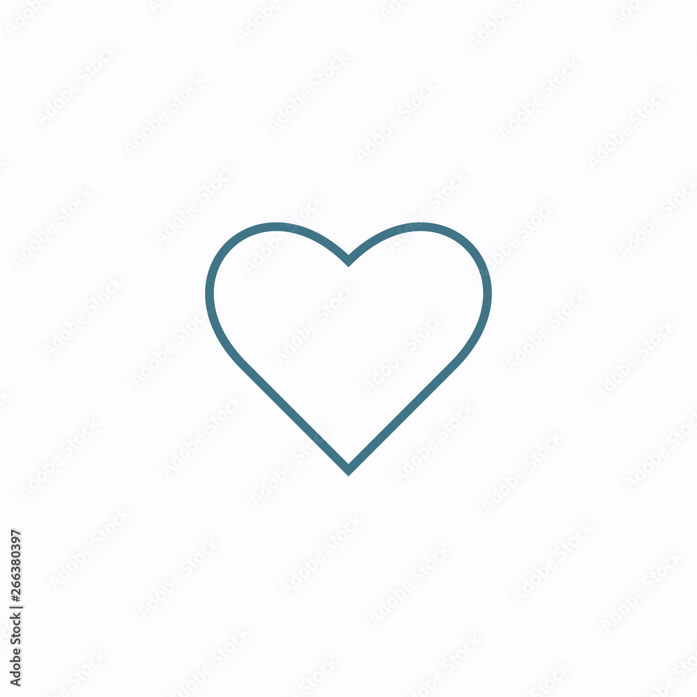 Thin out line heart love icon. Geometric flat shape element. Abstract EPS 10 illustration. Concept vector sign.