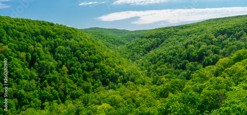 Whitaker Point Landscape view from rock cliff hiking trail, Ozark mountains, nwa northwest arkansas