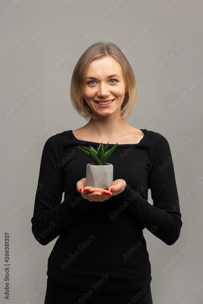 succulent in the hands of a woman succulent in the hands of a woman