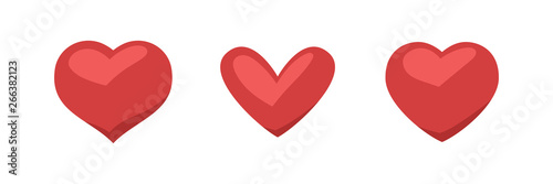 Heart illustrated icons, love symbol. Hearts set.