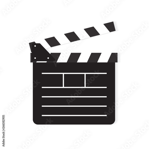 movie clapperboard icon- vector illustration