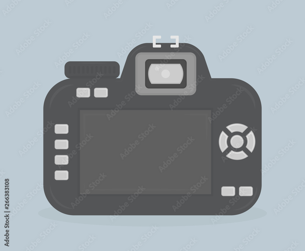 Illustration of a digital camera in flat style Illustration of a digital camera in flat style