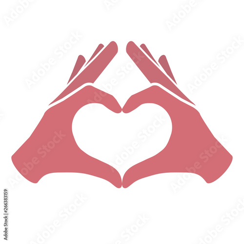 Hands making or formatting a heart symbol icon
