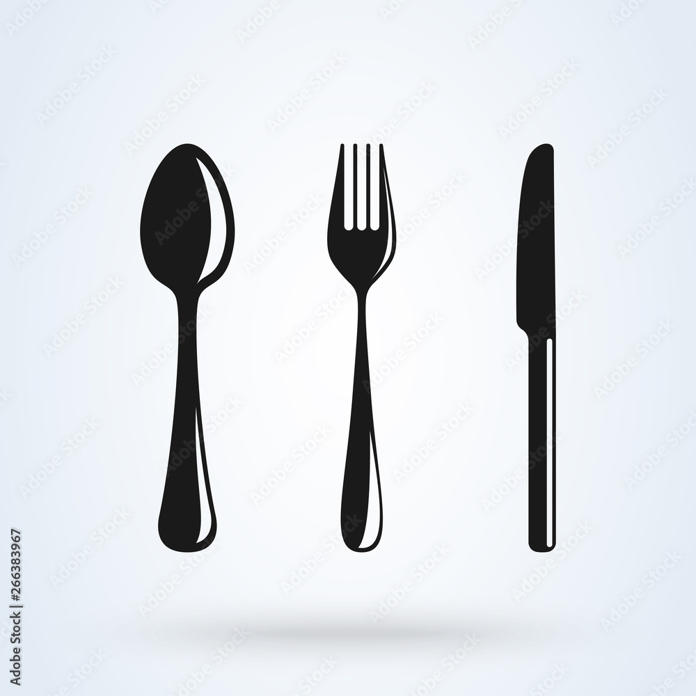 knife, fork and spoon on white background. Vector illustration knife, fork and spoon on white background. Vector illustration