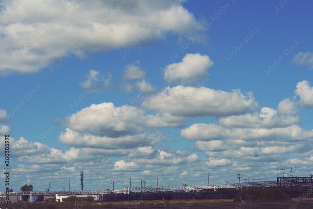 factory and clouds   