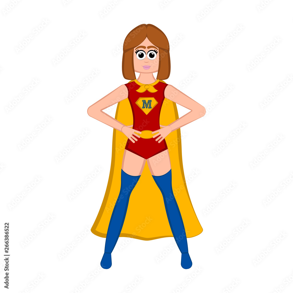 Isolated super mom character with a costume - Vector Isolated super mom character with a costume - Vector