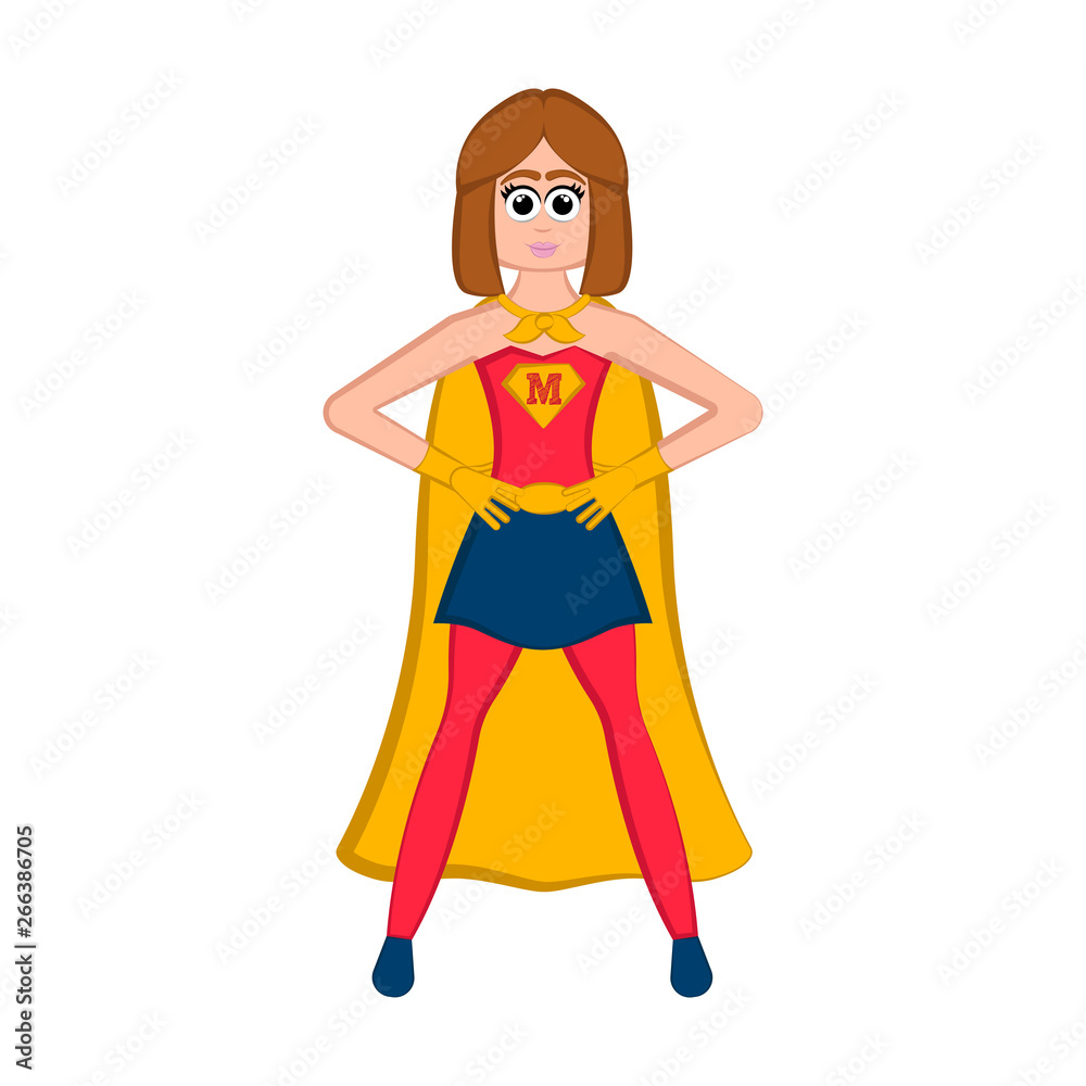 Isolated super mom character with a costume - Vector Isolated super mom character with a costume - Vector