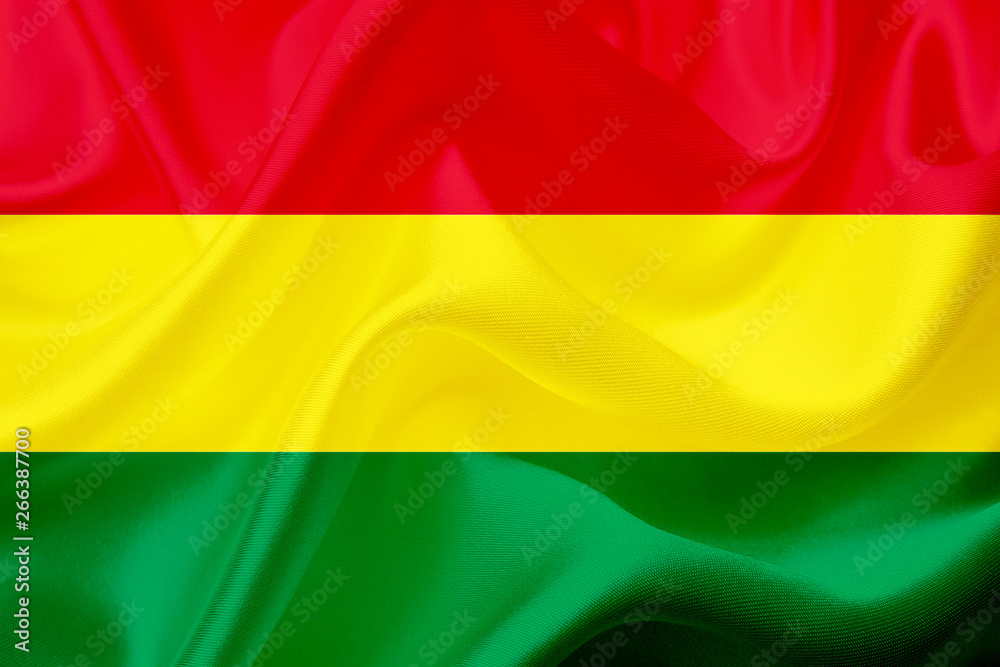 Bolivia country flag on silk or silky waving texture Bolivia country flag on silk or silky waving texture