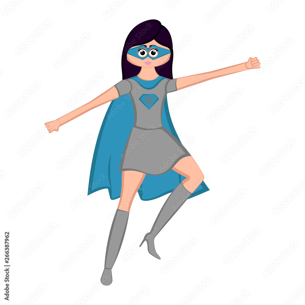 Isolated super mom character with a costume - Vector Isolated super mom character with a costume - Vector