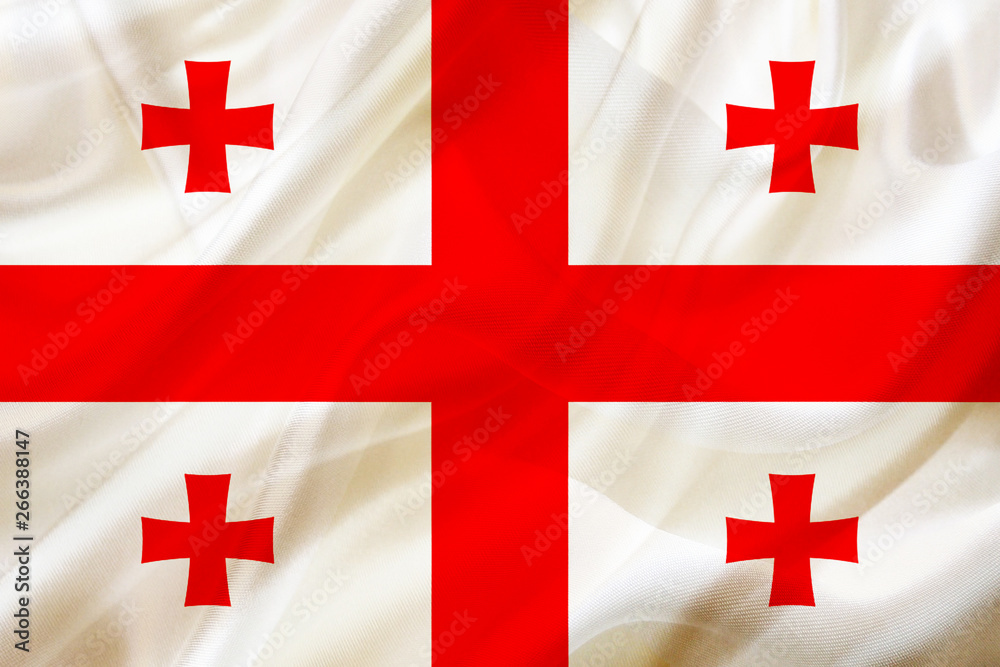 Georgia country flag on silk or silky waving texture Georgia country flag on silk or silky waving texture