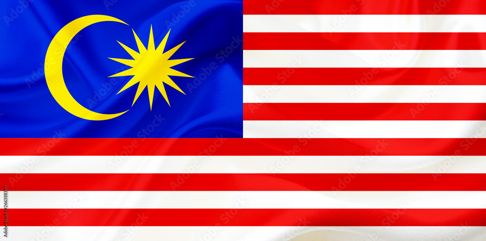Malaysia country flag on silk or silky waving texture Malaysia country flag on silk or silky waving texture