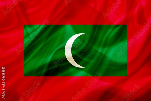 Free Download Maldives country flag on silk or silky waving texture - GFXLoad