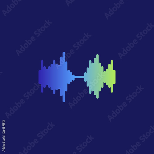 Sound radio wave background of soundtrack or sound diagram. Vector graph of microphone sound equalizer pattern © Olesya Keller