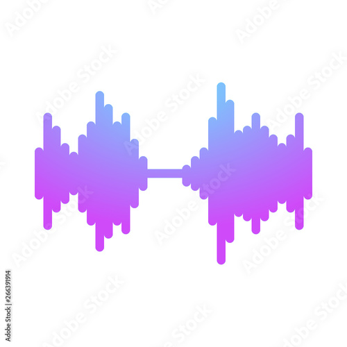 Sound radio wave background of soundtrack or sound diagram. Vector graph of microphone sound equalizer pattern