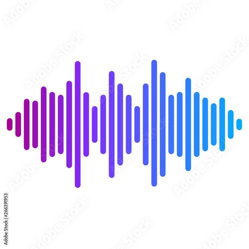 Sound radio wave background of soundtrack or sound diagram. Vector graph of microphone sound equalizer pattern