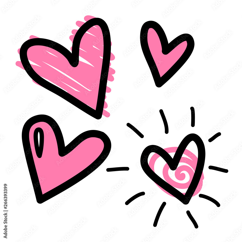 Vector illustration set of four different hearts Vector illustration set of four different hearts