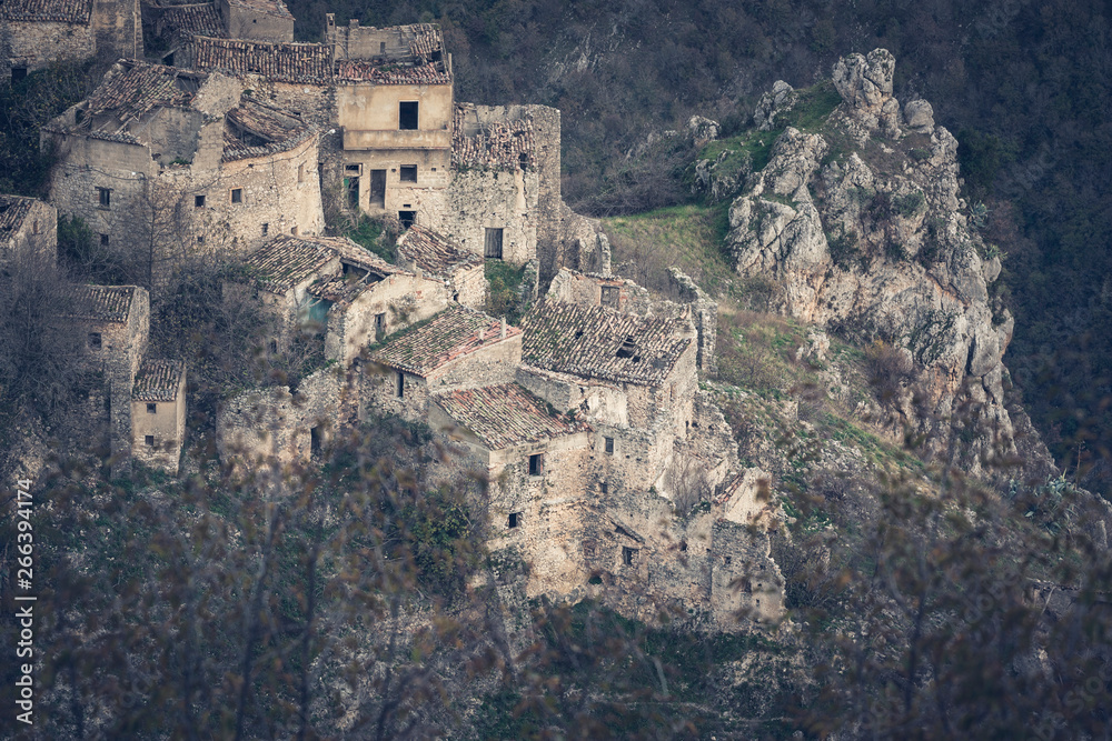 Romagnano al Monte, a ghost town in the province of Salerno in Campania, Italy