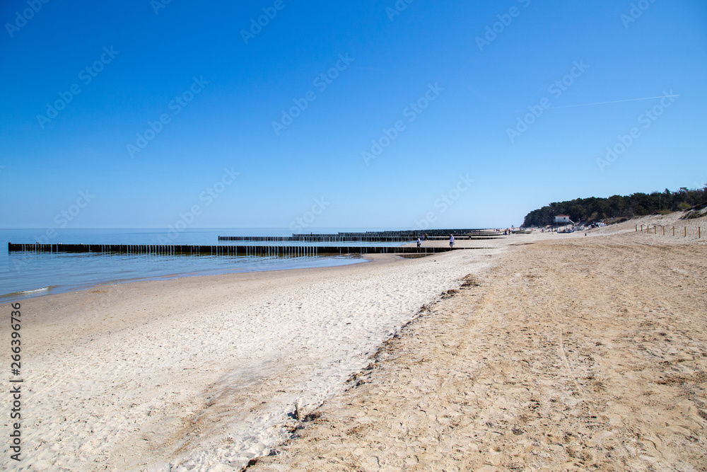 view on the Baltic Sea and the horizon at the wonderful beach of Zempin on the island Usedom