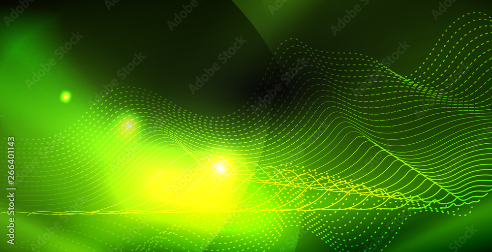 Glossy shiny glowing neon waves Glossy shiny glowing neon waves
