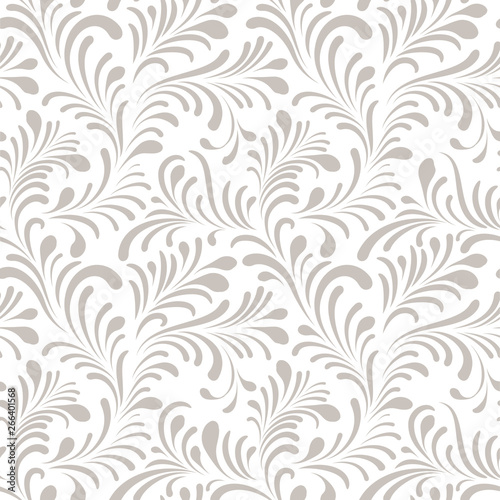 Floral seamless pattern with abstract shaped leaves.