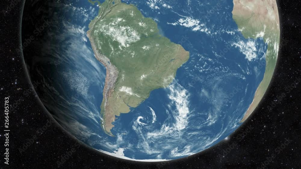 Planet earth from space. Day to night world globe spinning slowly ...