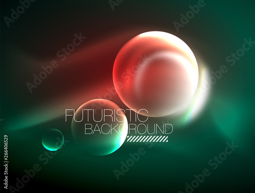 Vector glowing neon circles abstract background