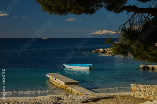 boat on the beach, ksamil, albania