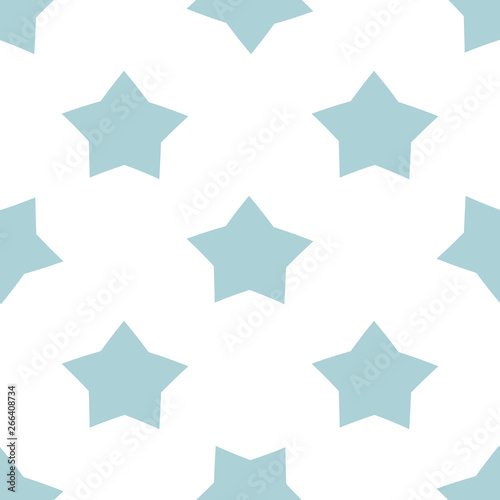 Seamless star pattern for kids holidays Blue pastel colors baby shower vector background.