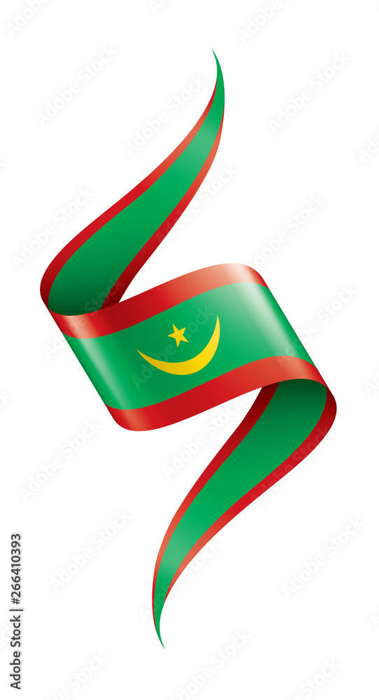 Obraz premium Mauritania flag, vector illustration on a white background