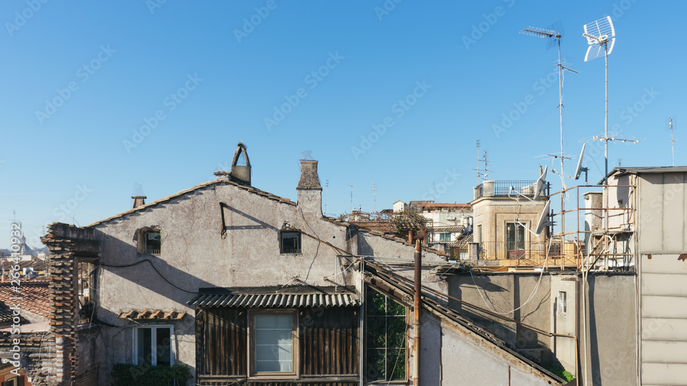 Rooftop in Rome. Rooftop in Rome.