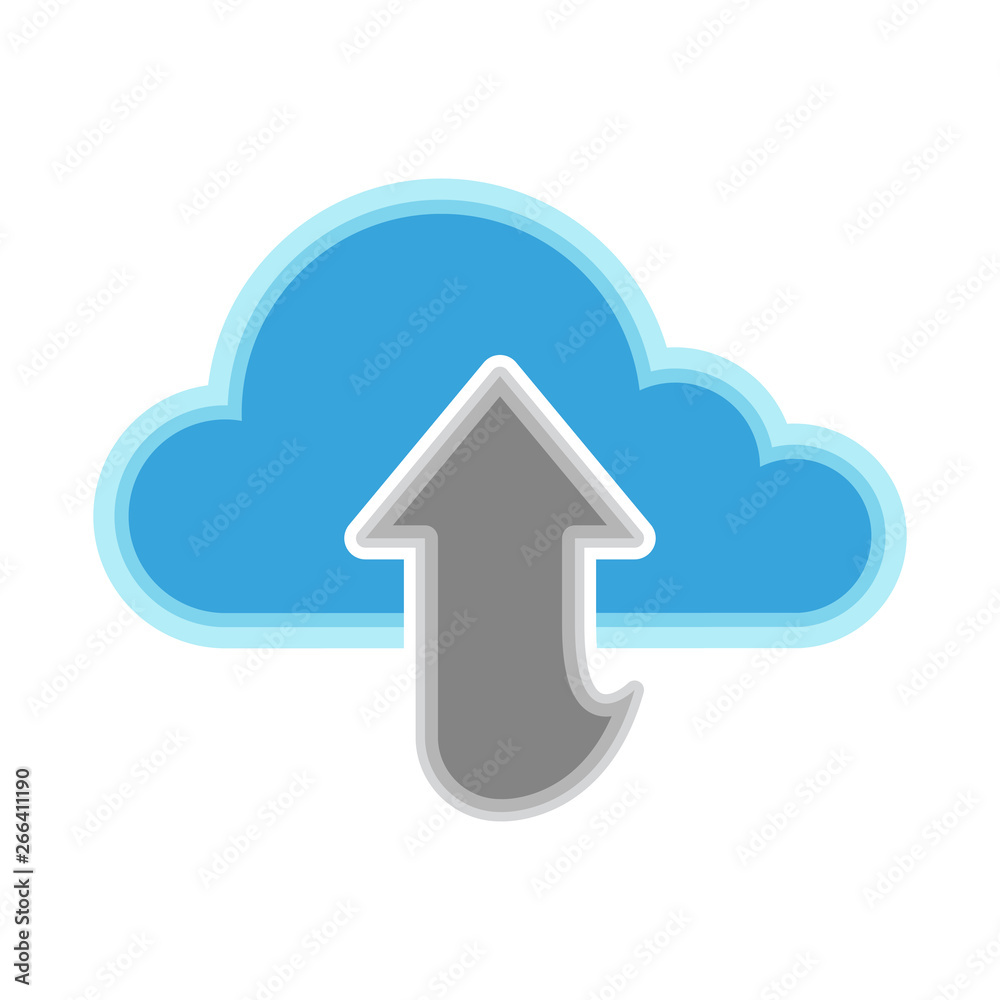 Cloud computing icon with an upload arrow - Vector Cloud computing icon with an upload arrow - Vector