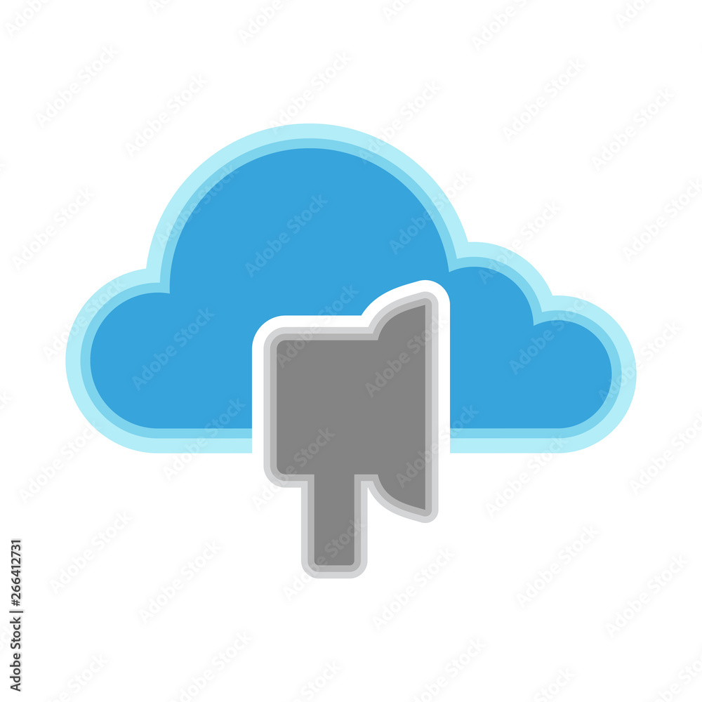 Cloud computing icon with an earpad symbol - Vector Cloud computing icon with an earpad symbol - Vector