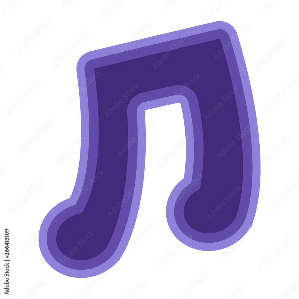 Isolated beamed musical note on white background - Vector Isolated beamed musical note on white background - Vector