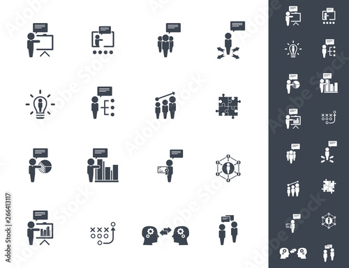 Business training icon set 