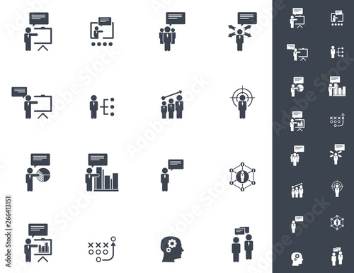 Business training icon set 