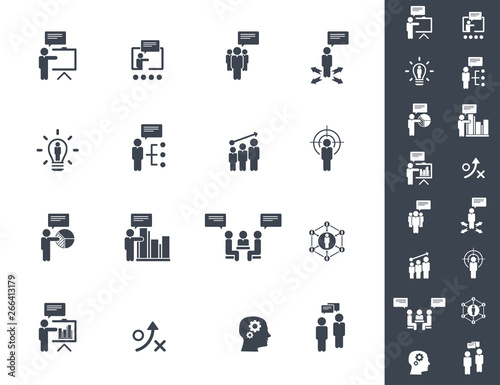 Business training icon set 