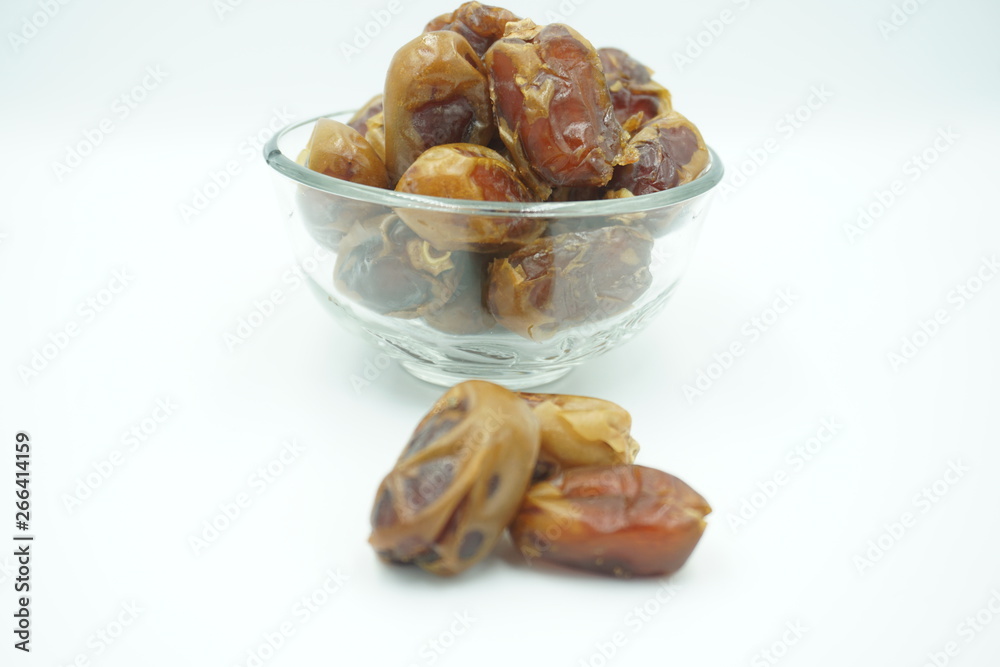 Kurma or dates fruits isolated on white background Kurma or dates fruits isolated on white background
