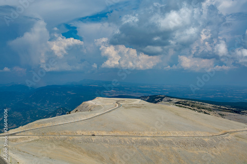 Top of Mont Ventoux  higher mountain in Provence  South of France  tourist and vacation destination