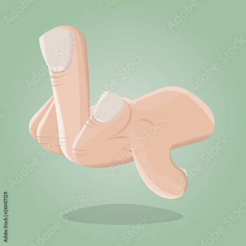 cartoon illustration of a hand showing middle finger