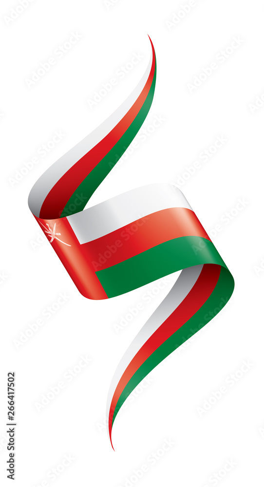 Obraz premium Oman flag, vector illustration on a white background