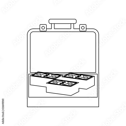 open diplomat with money icon. Element of banking for mobile concept and web apps icon. Outline, thin line icon for website design and development, app development