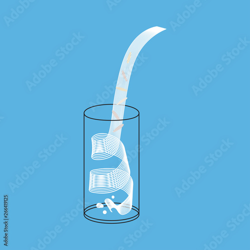Vector glass of rice milk with nuts