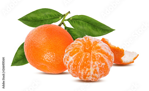 Tangerine mandarin fruit isolated on white background photo