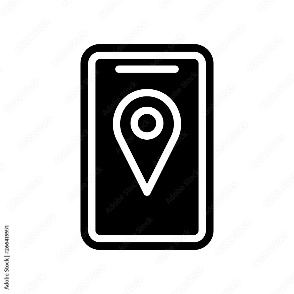 pin on the smart phone screen icon. Element of navigation for mobile concept and web apps icon. Glyph, flat icon for website design and development, app development pin on the smart phone screen icon. Element of navigation for mobile concept and web apps icon. Glyph, flat icon for website design and development, app development