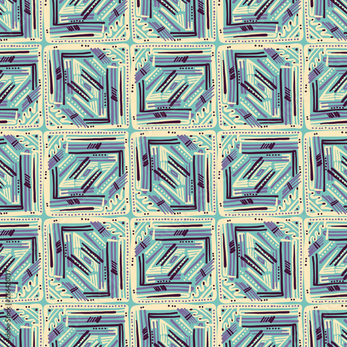 Abstract Ikat and boho style handcraft fabric pattern. Traditional Ethnic design for clothing and textile background, carpet or wallpaper