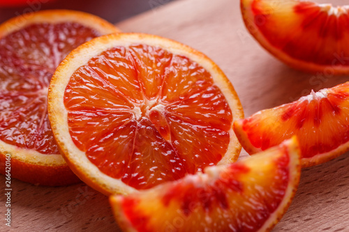 blood orange and juice on a dark background