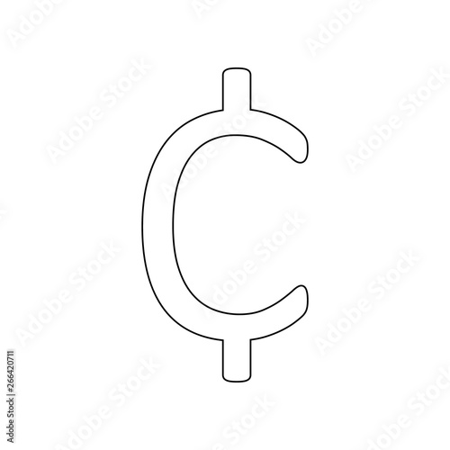 cent sign icon. Element of web for mobile concept and web apps icon. Outline, thin line icon for website design and development, app development